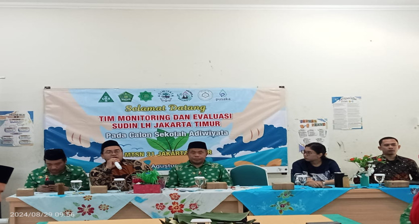 Tim Monitoring dan Evaluasi Sudin LH Jakarta Timur Lakukan Penilaian pada Calon Sekolah Adiwiyata di MTsN 31 Jakarta Timur